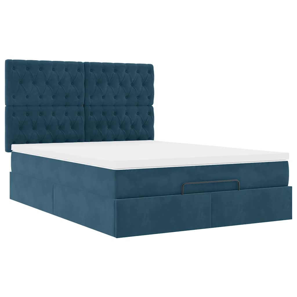 Ottoman bed met matrassen en LED's 140x200cm fluweel – afbeelding 7