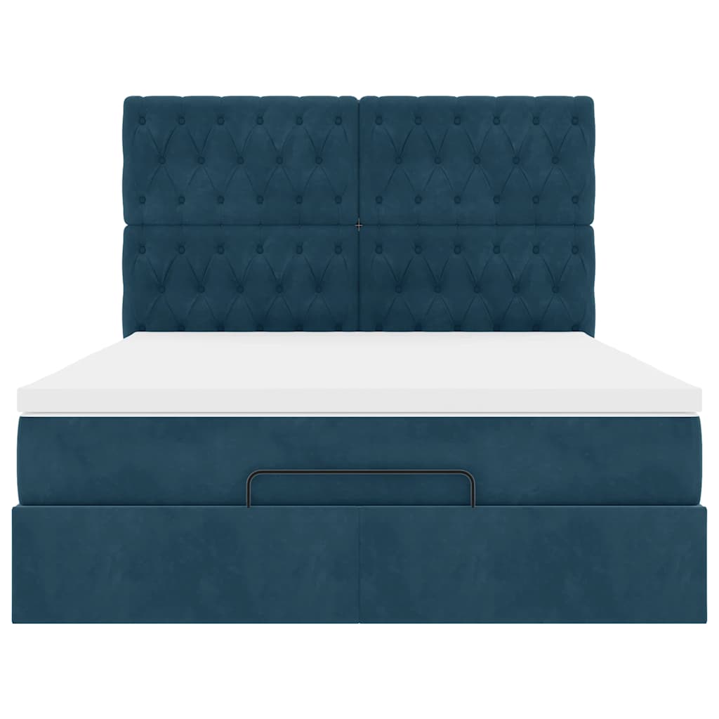 Ottoman bed met matrassen en LED's 140x200cm fluweel – afbeelding 8
