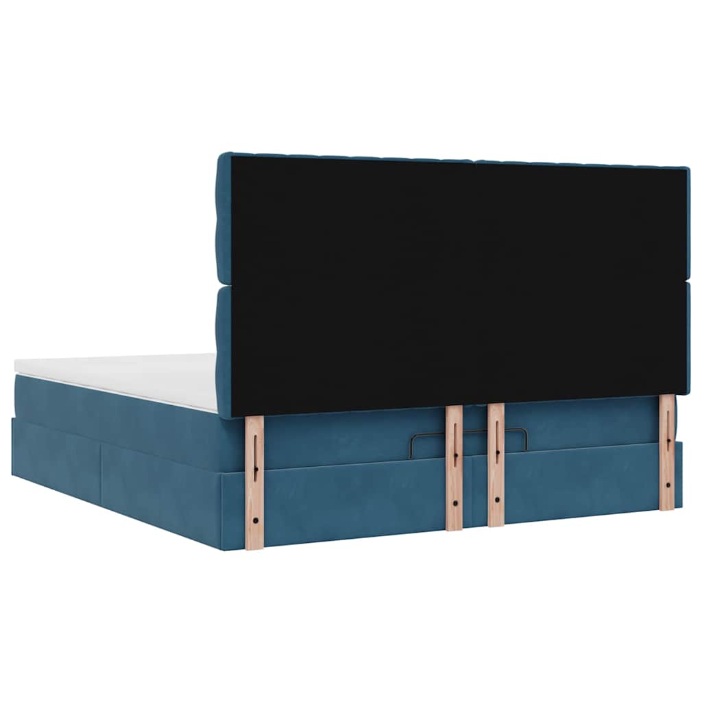 Ottoman bed met matrassen en LED's 160x200cm fluweel – afbeelding 10