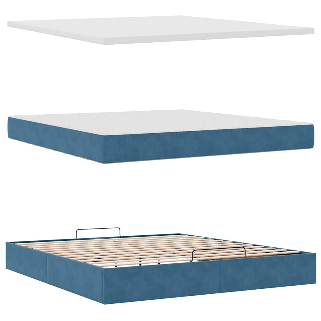 Ottoman bed met matrassen en LED's 160x200cm fluweel – afbeelding 12