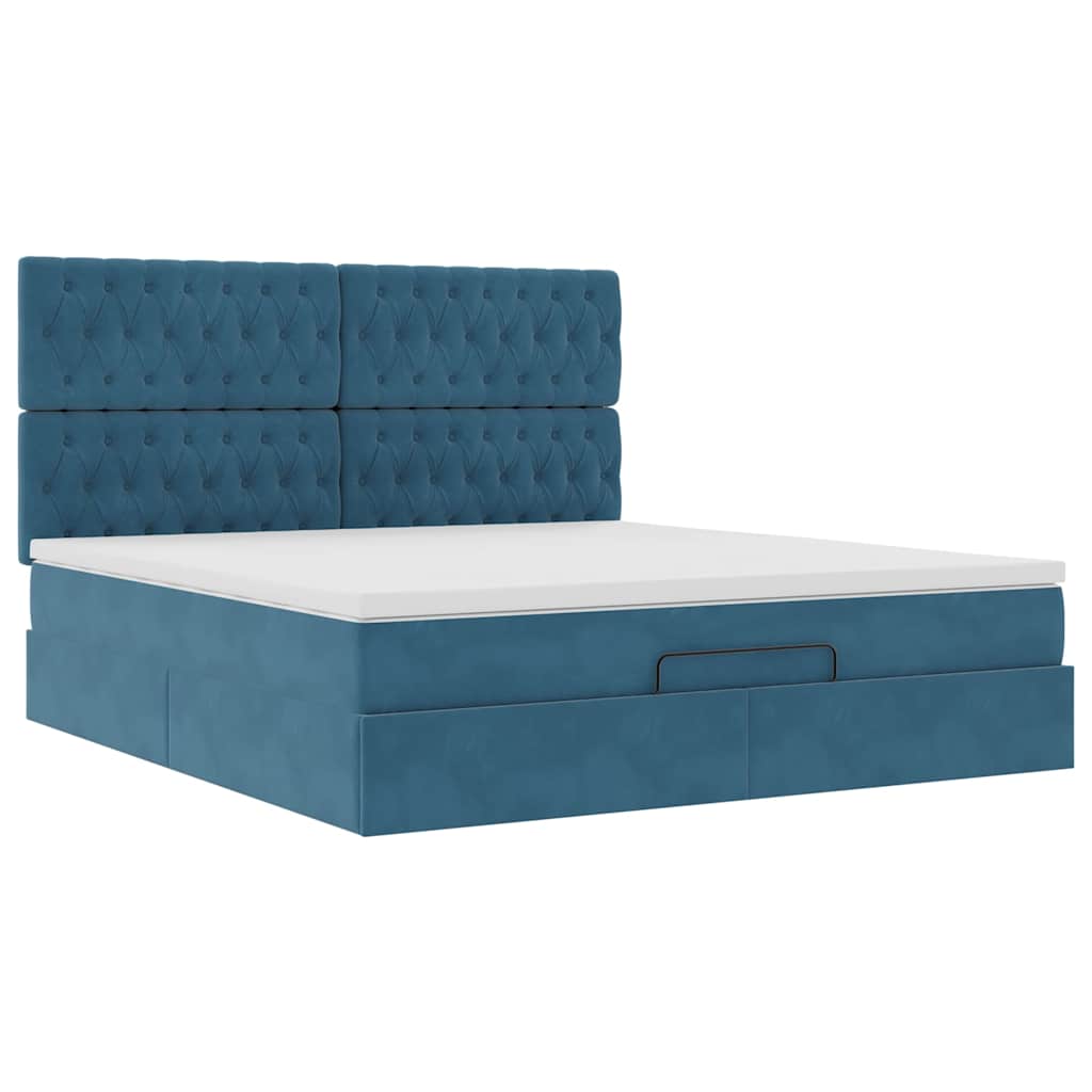 Ottoman bed met matrassen en LED's 160x200cm fluweel – afbeelding 7