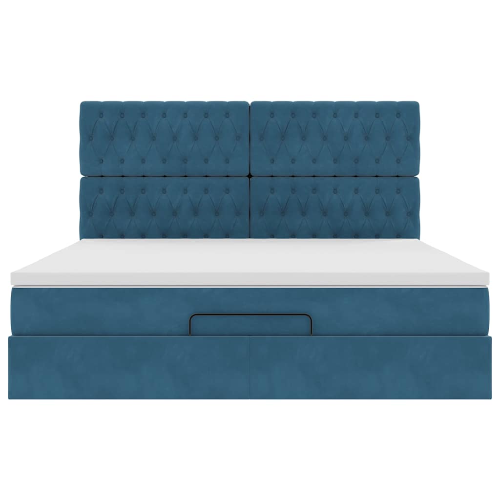 Ottoman bed met matrassen en LED's 160x200cm fluweel – afbeelding 8