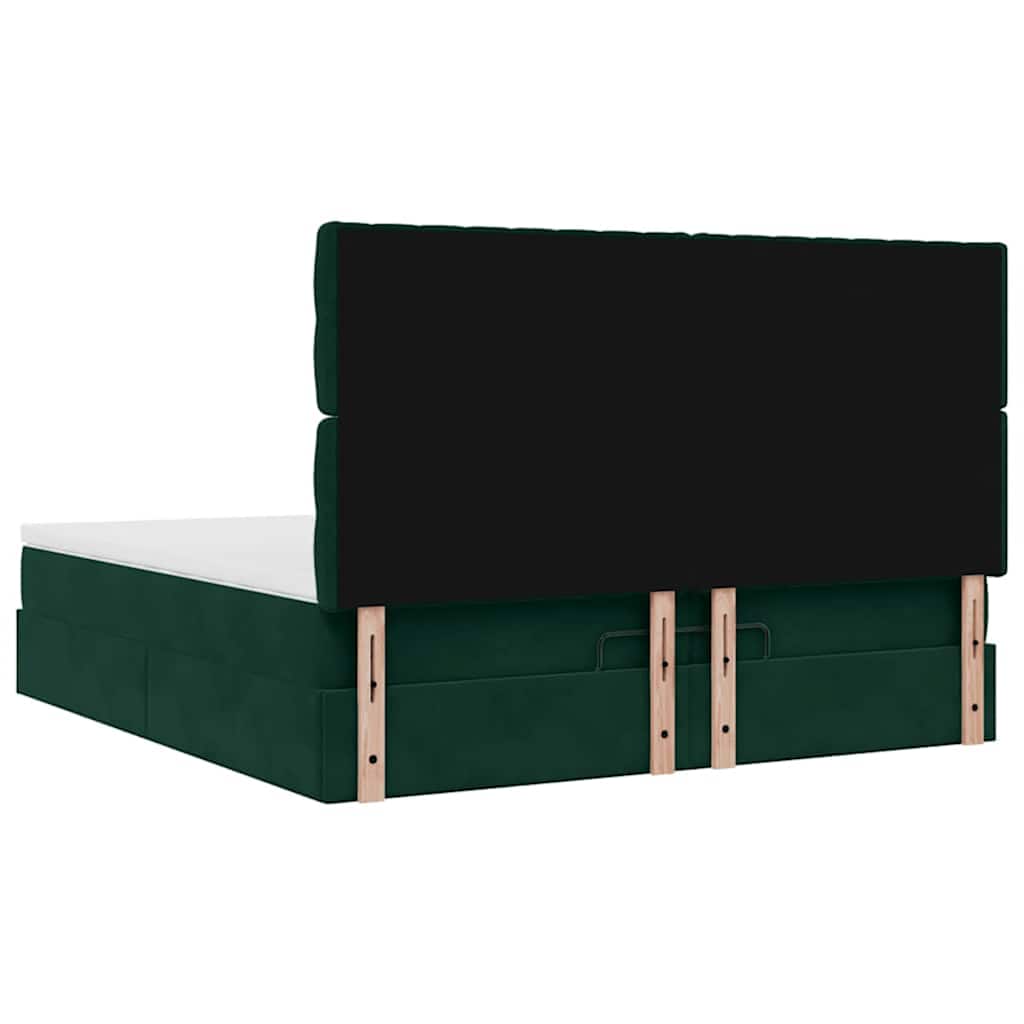 Ottoman bed met matrassen en LED's 200x200cm fluweel – afbeelding 10