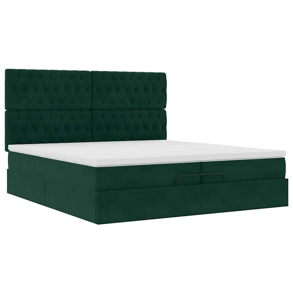 Ottoman bed met matrassen en LED's 200x200cm fluweel – afbeelding 7