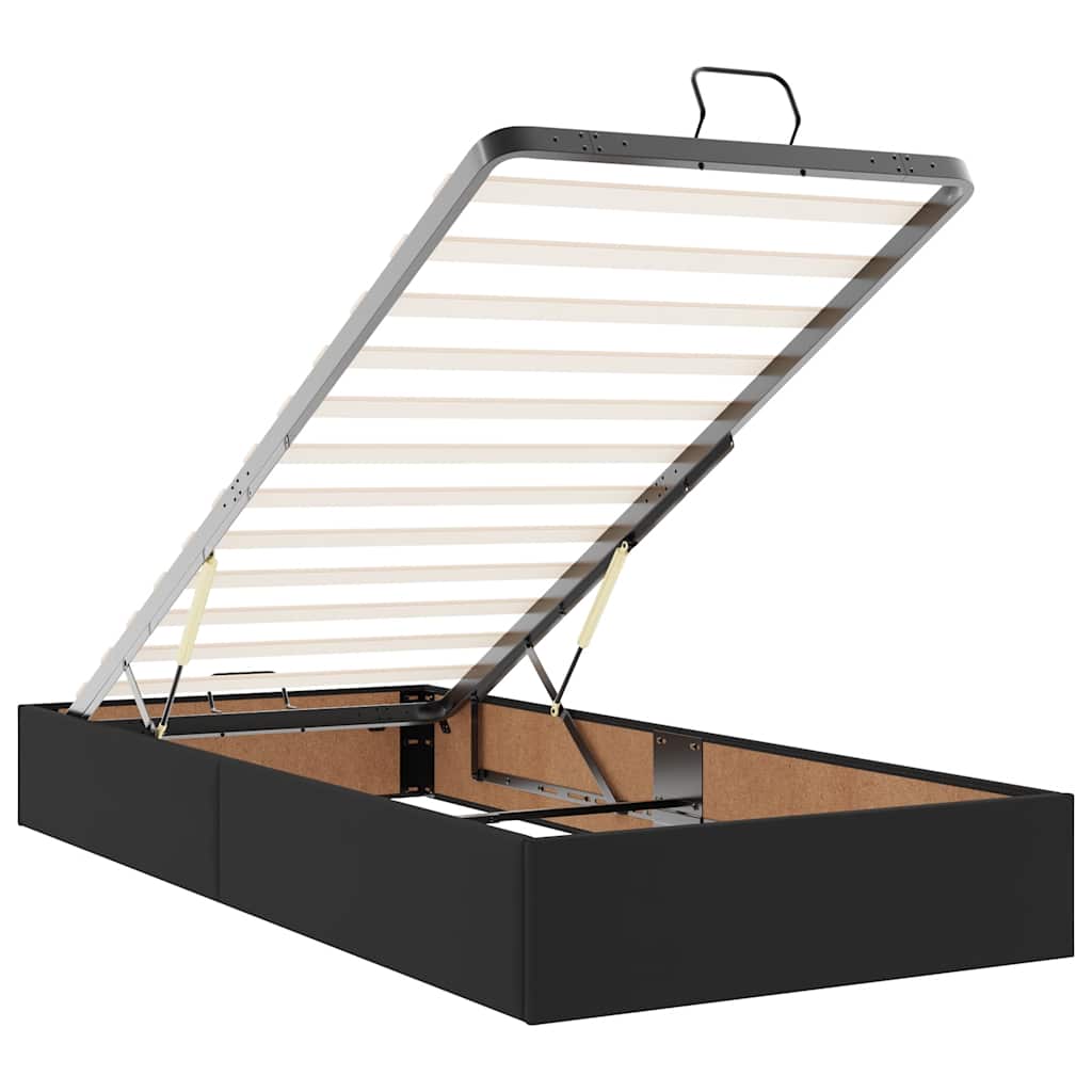 Bed poef met matrassen en LED's 160x200cm kunstleer zwart – afbeelding 11