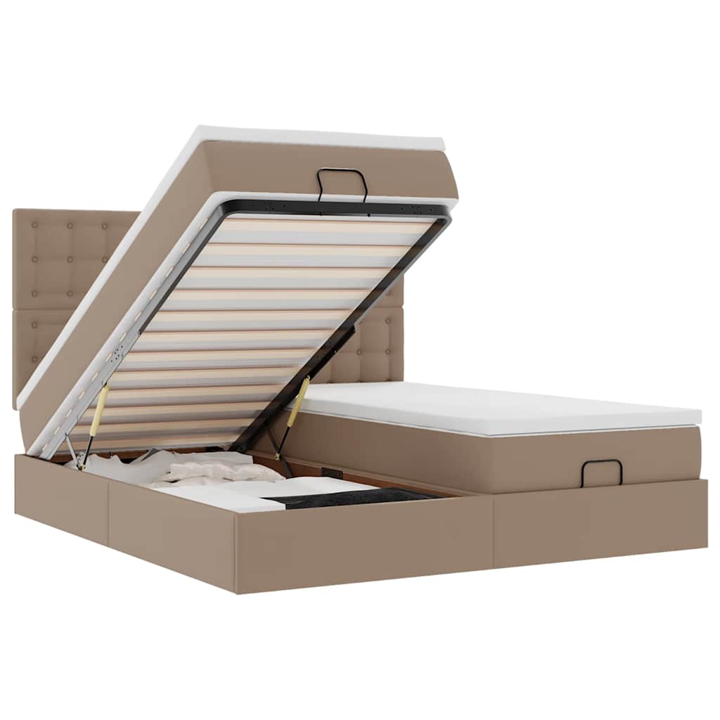 Bed poef met matrassen en LED's 180x200cm kunstleer – afbeelding 2