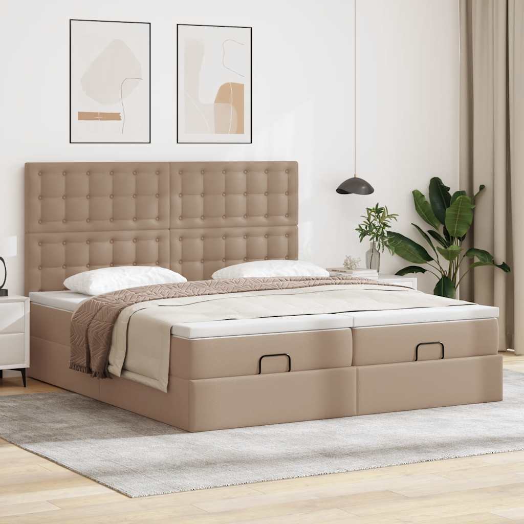 Bed poef met matrassen en LED's 180x200cm kunstleer – afbeelding 4