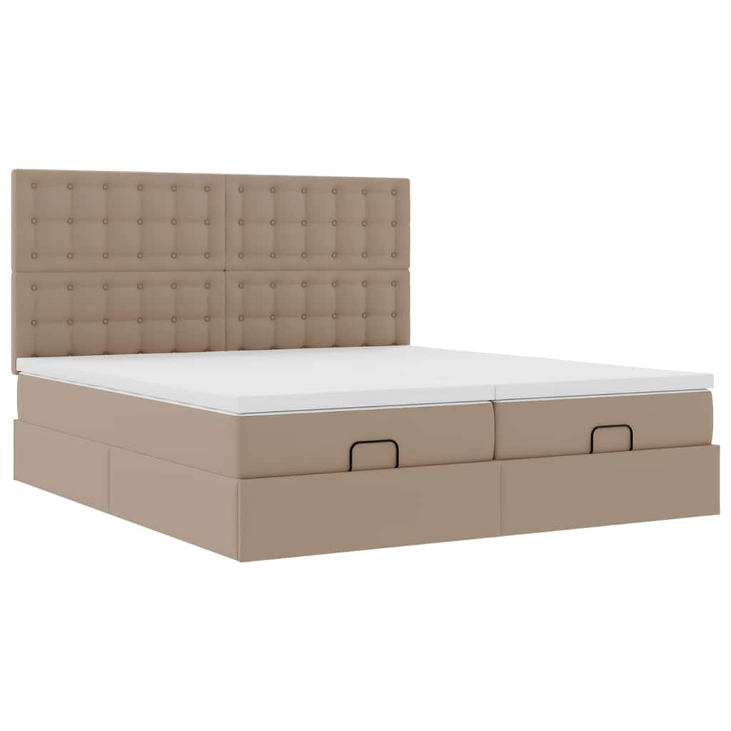Bed poef met matrassen en LED's 180x200cm kunstleer – afbeelding 7