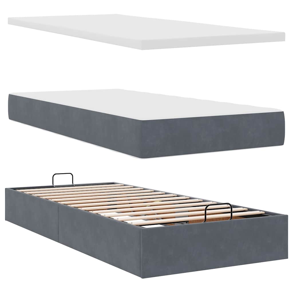 Ottoman bed met matrassen en LED's 180x200cm fluweel – afbeelding 12