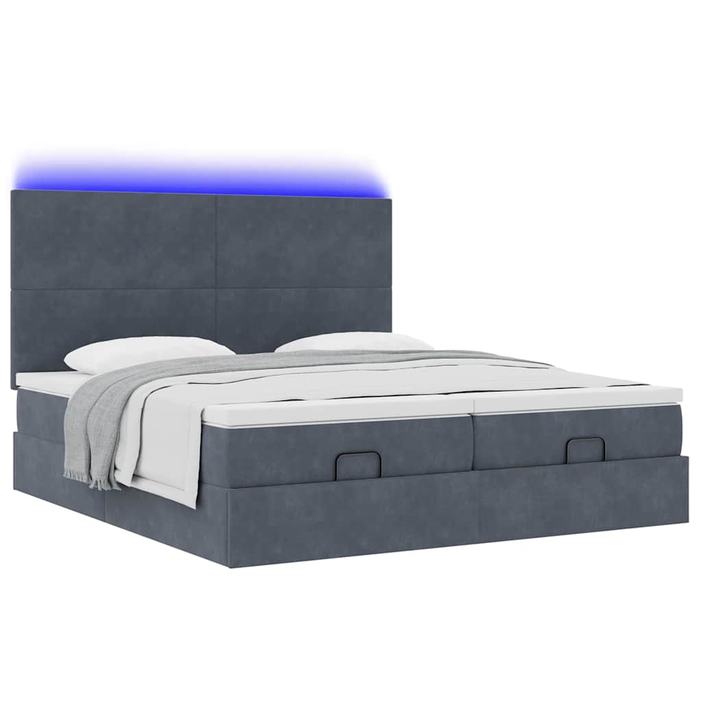 Ottoman bed met matrassen en LED's 180x200cm fluweel – afbeelding 6