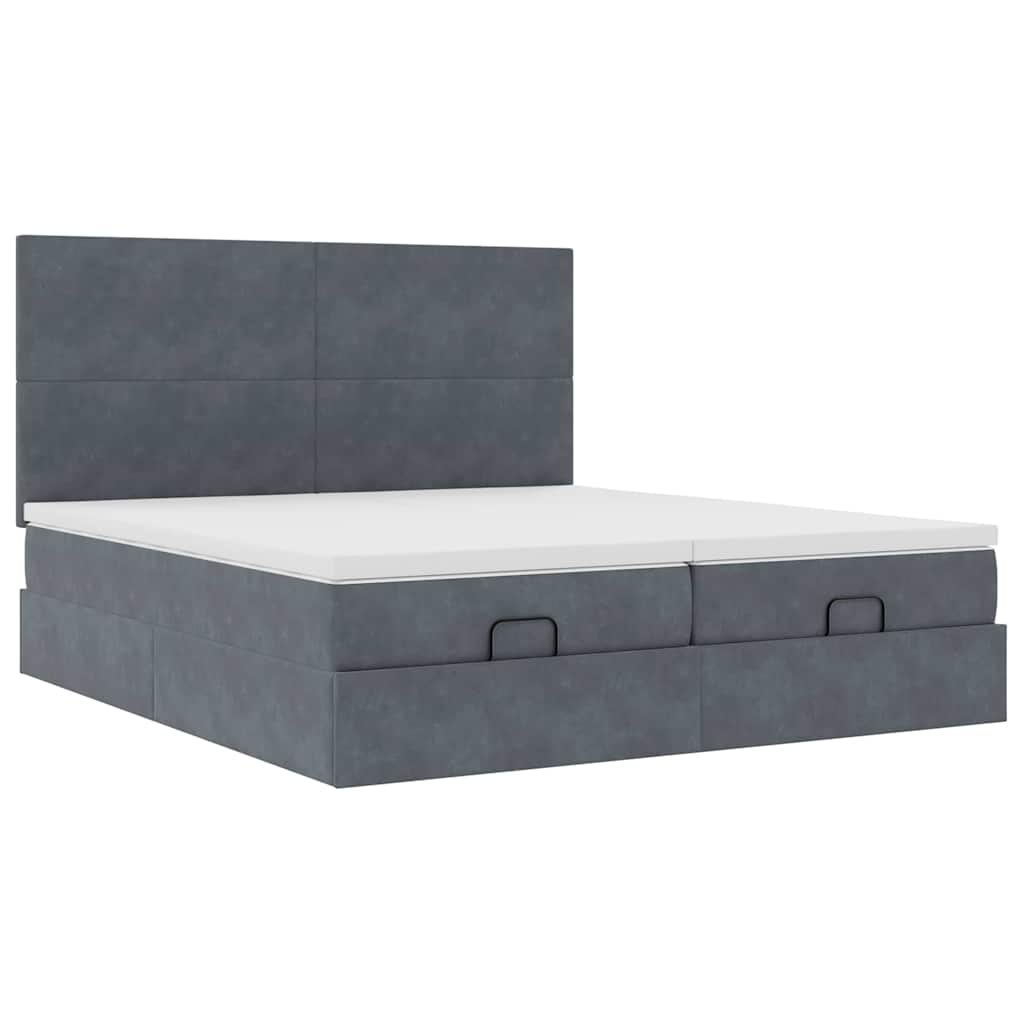 Ottoman bed met matrassen en LED's 180x200cm fluweel – afbeelding 7