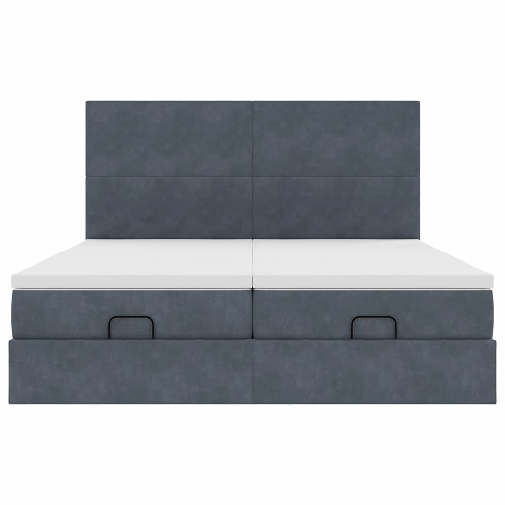 Ottoman bed met matrassen en LED's 180x200cm fluweel – afbeelding 8