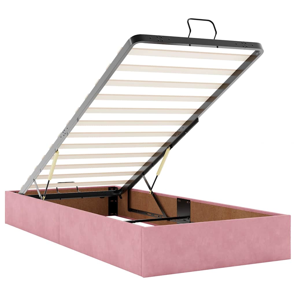 Ottoman bed met matrassen en LED's 180x200cm fluweel roze – afbeelding 11