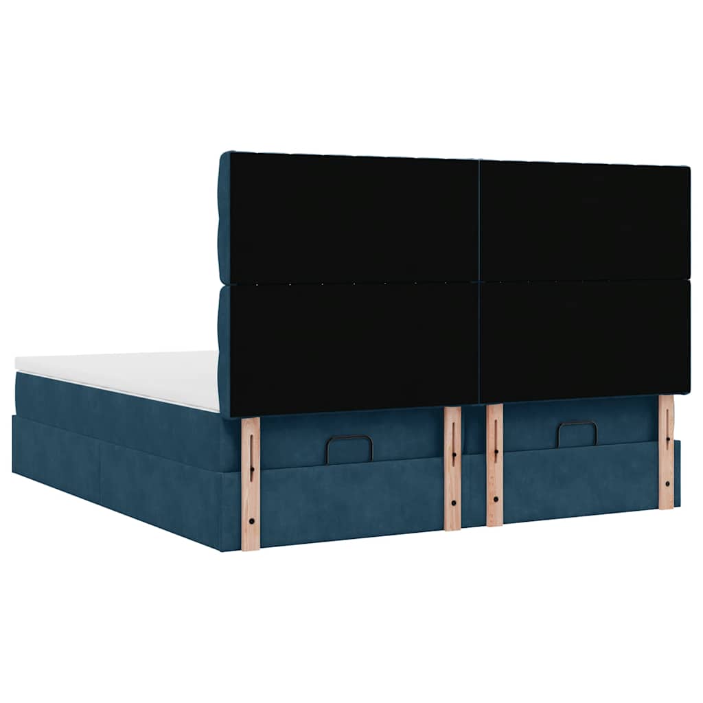 Ottoman bed met matrassen en LED's 160x200cm fluweel – afbeelding 10