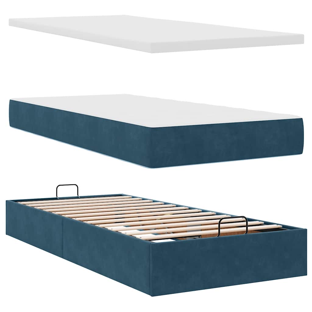 Ottoman bed met matrassen en LED's 160x200cm fluweel – afbeelding 12