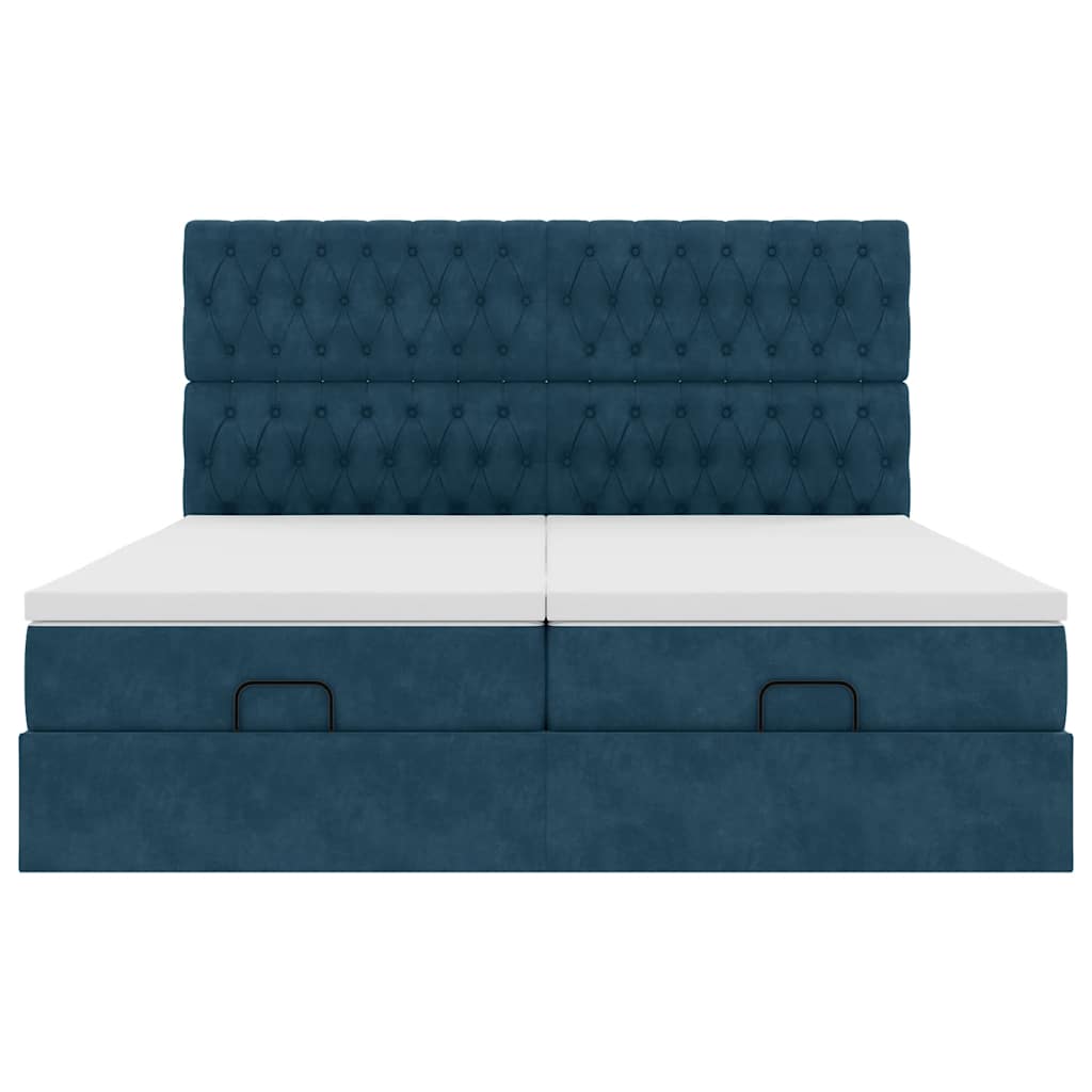Ottoman bed met matrassen en LED's 160x200cm fluweel – afbeelding 8