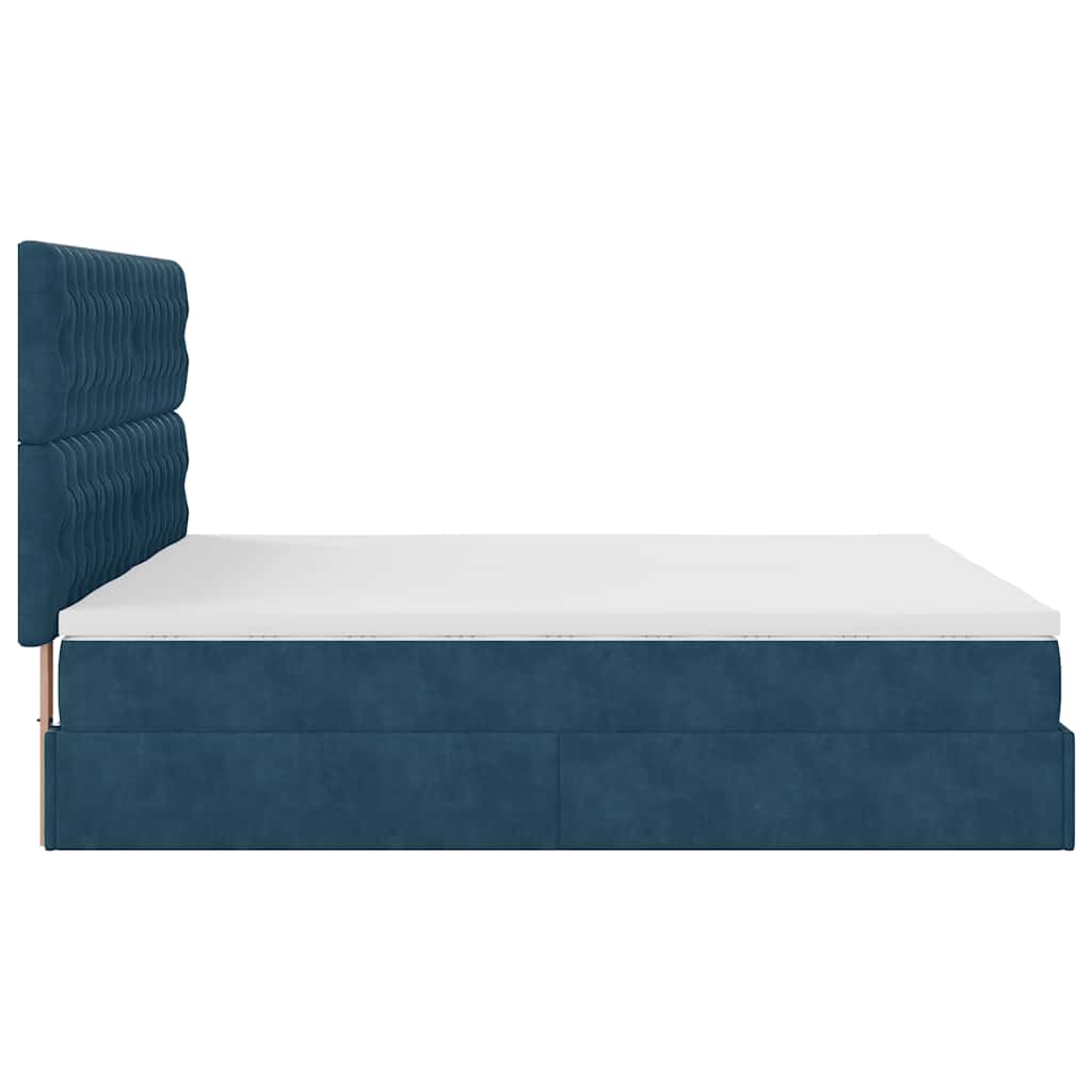Ottoman bed met matrassen en LED's 160x200cm fluweel – afbeelding 9