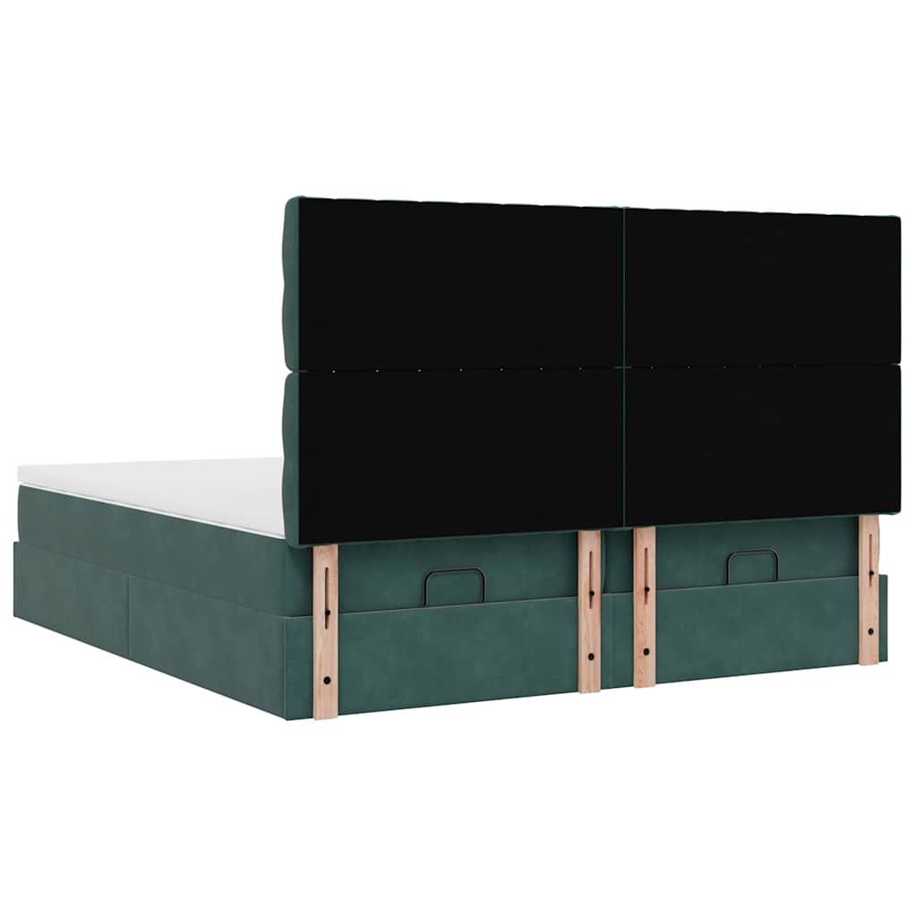 Ottoman bed met matrassen en LED's 200x200cm fluweel – afbeelding 10