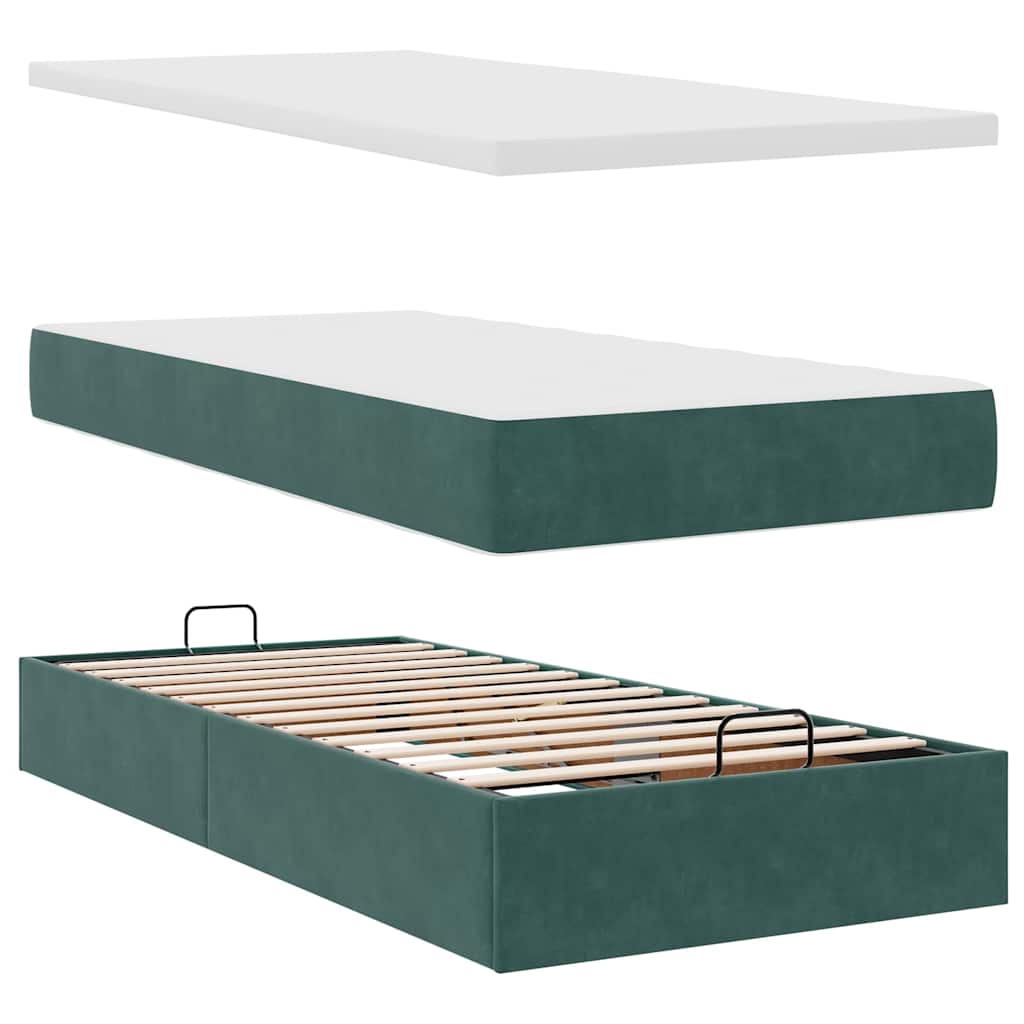 Ottoman bed met matrassen en LED's 200x200cm fluweel – afbeelding 12