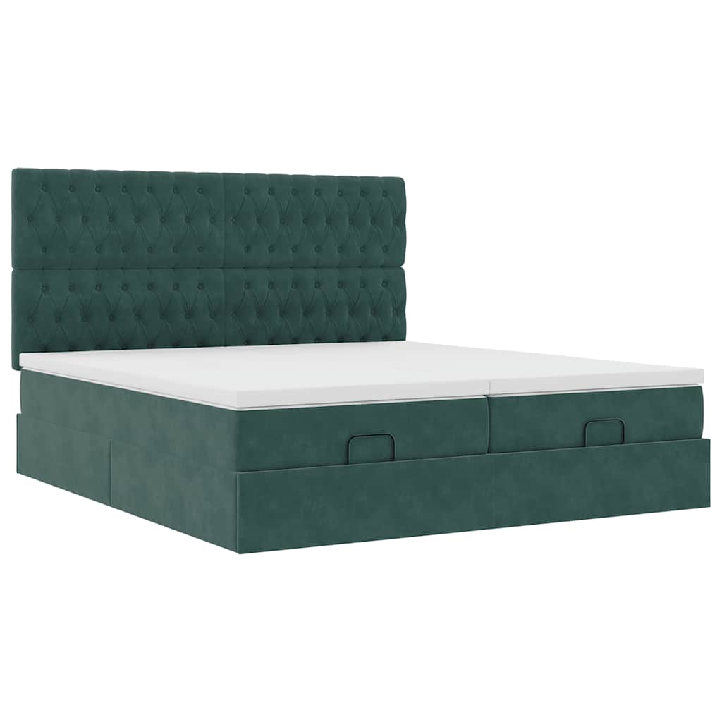 Ottoman bed met matrassen en LED's 200x200cm fluweel – afbeelding 7