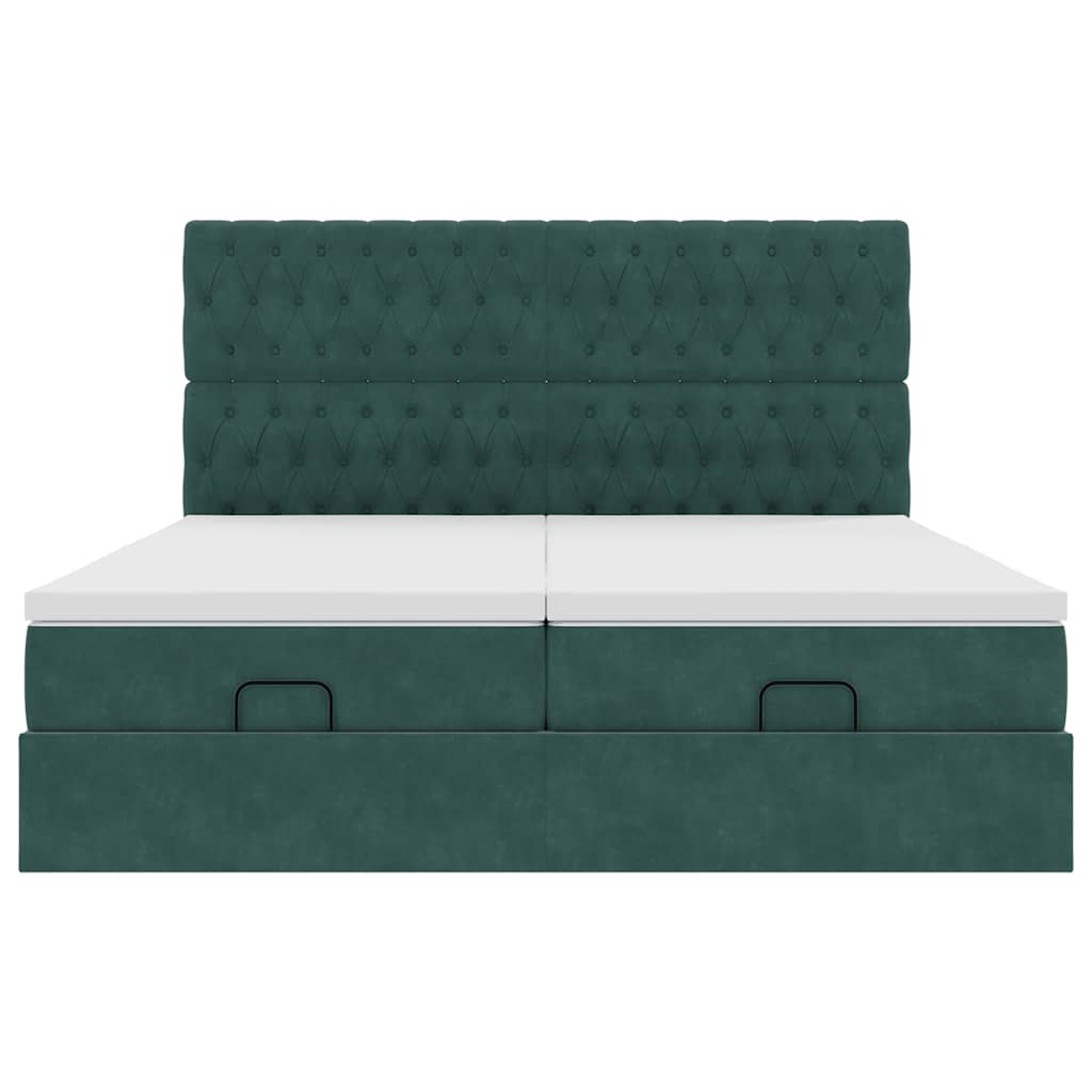 Ottoman bed met matrassen en LED's 200x200cm fluweel – afbeelding 8