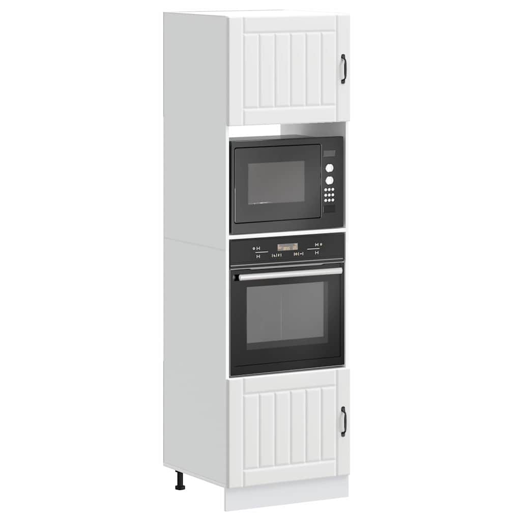 Ovenkasten 2 st Lucca bewerkt hout wit
