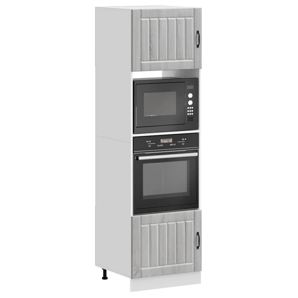 Ovenkasten 2 st Kalmar bewerkt hout grijs sonoma eikenkleurig – afbeelding 1