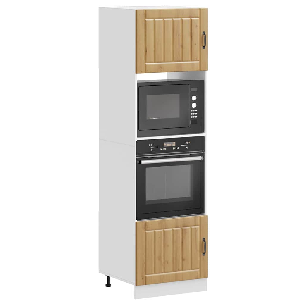 Ovenkasten 2 st Lucca bewerkt hout artisanaal eikenkleurig