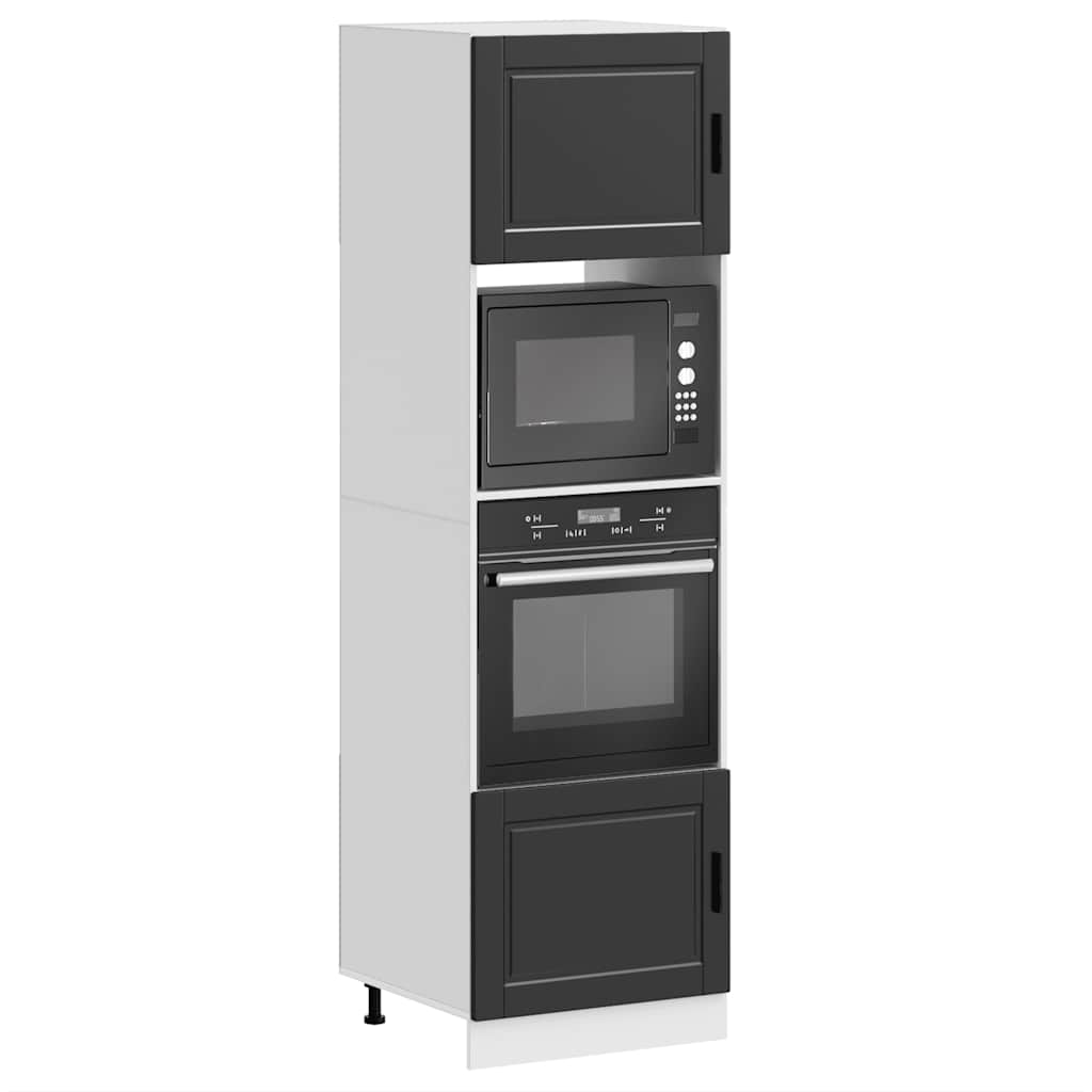 Ovenkasten 2 st Porto bewerkt hout zwart