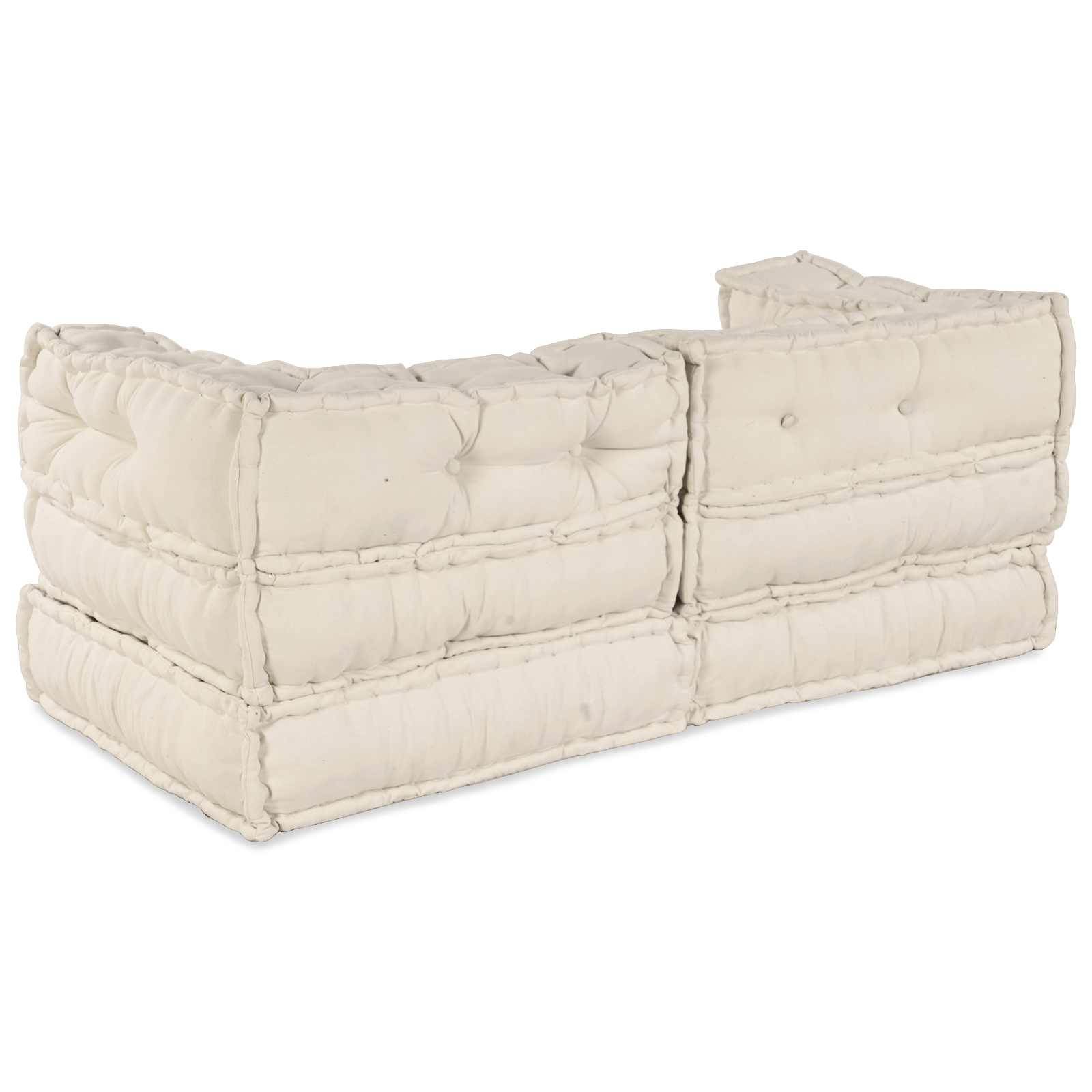 Modulair Sofabet 2 pcs Crèmekleurig 140 x 70 x 56 cm Stof – afbeelding 2