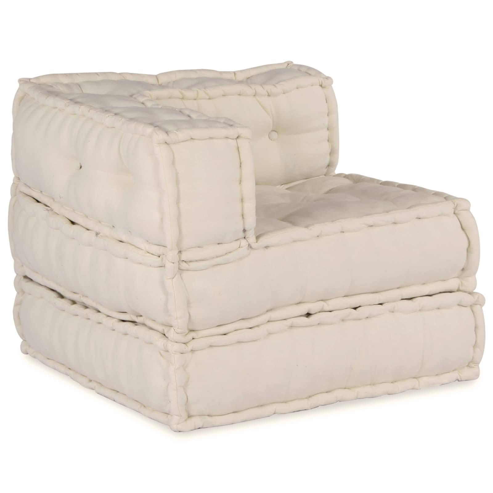 Modulair Sofabet 3 pcs Crèmekleurig Stof – afbeelding 1