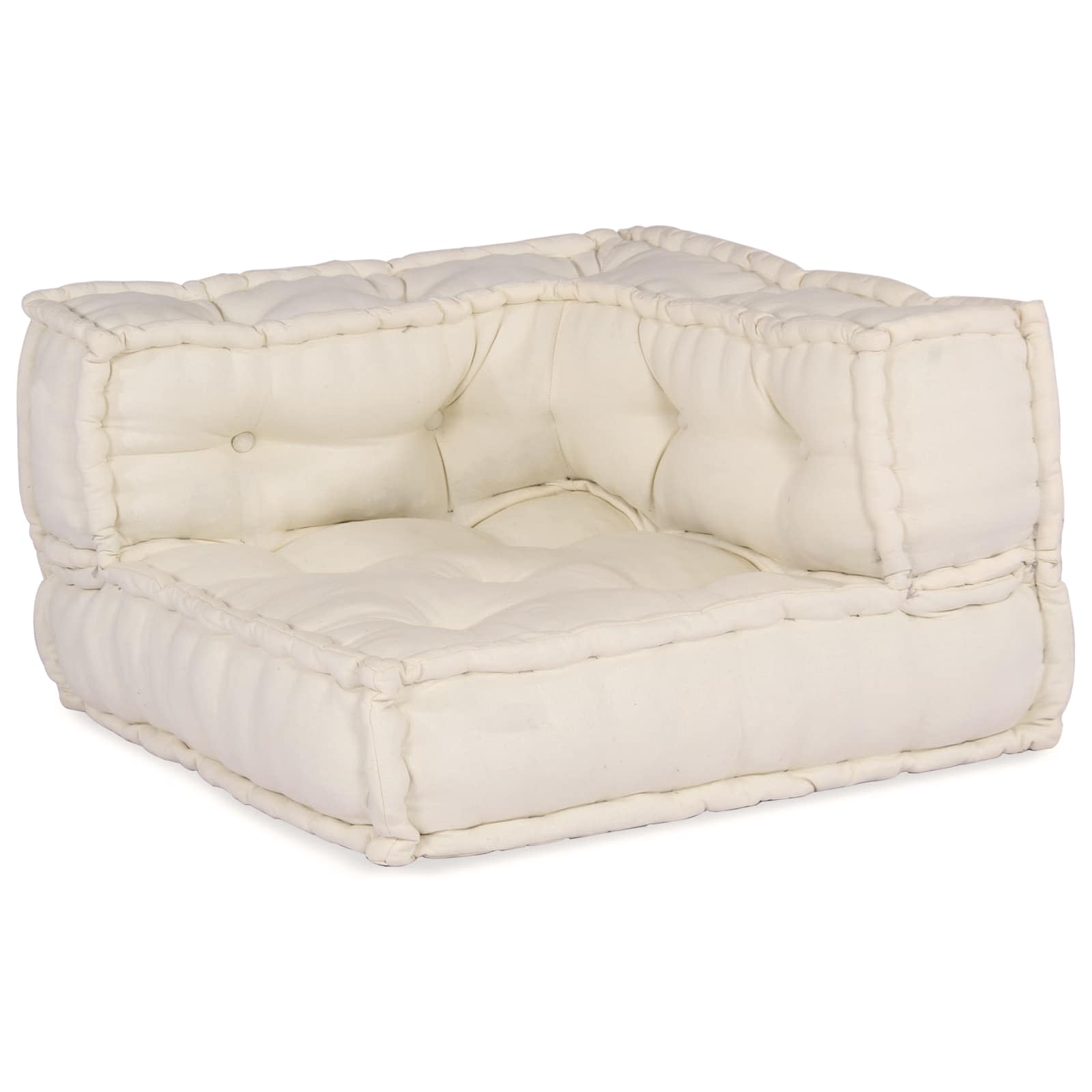 Modulair Sofabet 3 pcs Crèmekleurig Stof – afbeelding 3