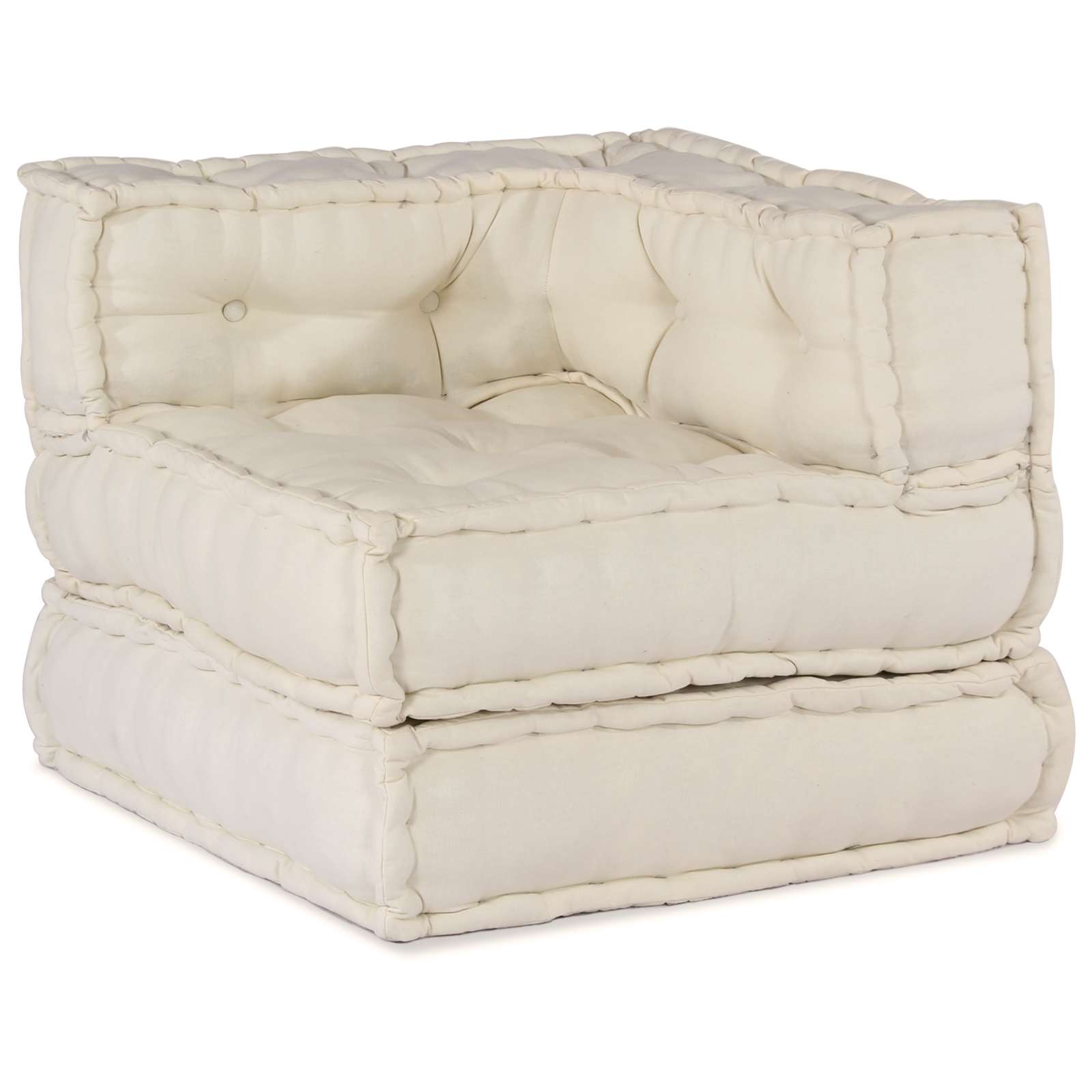 Modulair Sofabet 3 pcs Crèmekleurig Stof – afbeelding 4