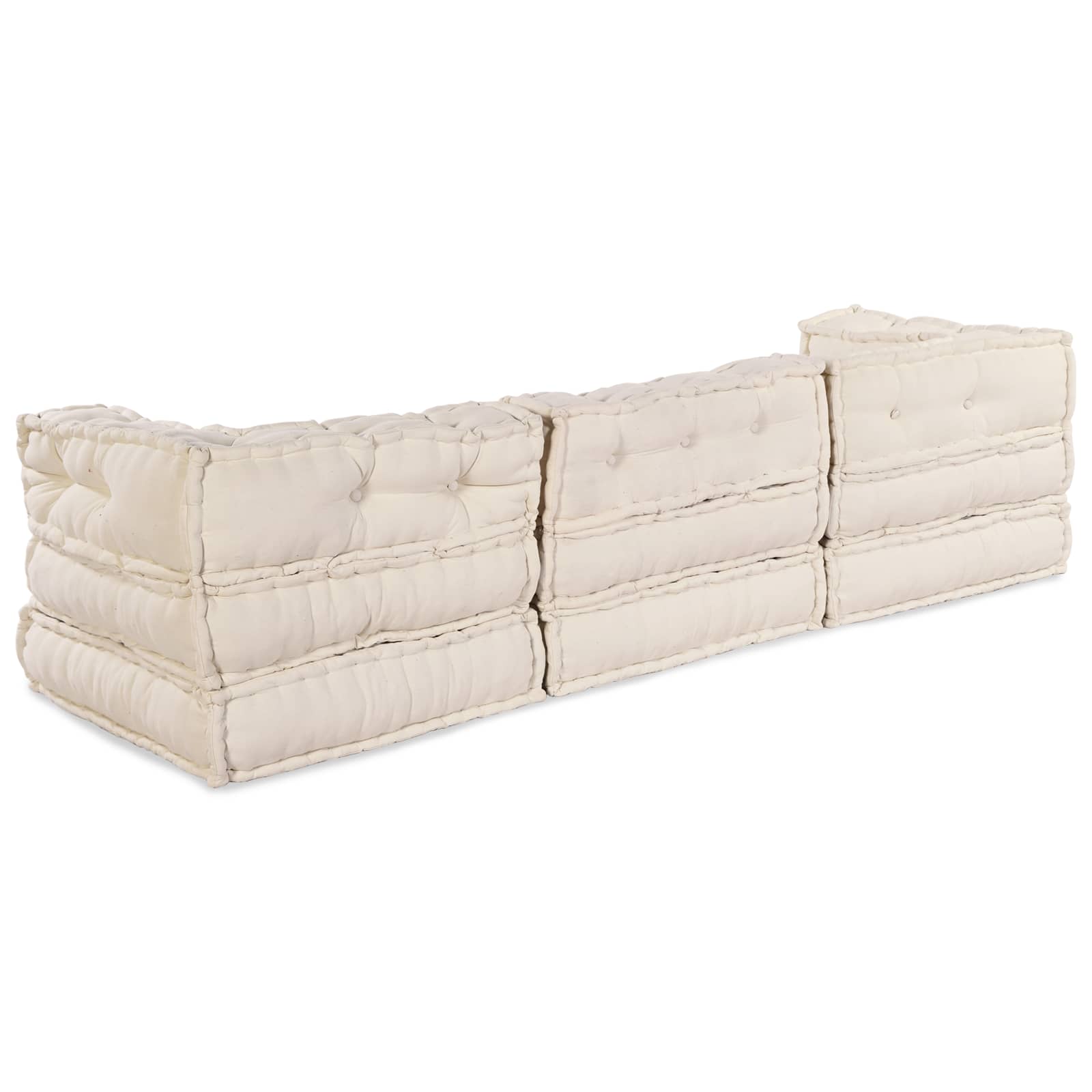 Modulair Sofabet 3 pcs Crèmekleurig Stof – afbeelding 7