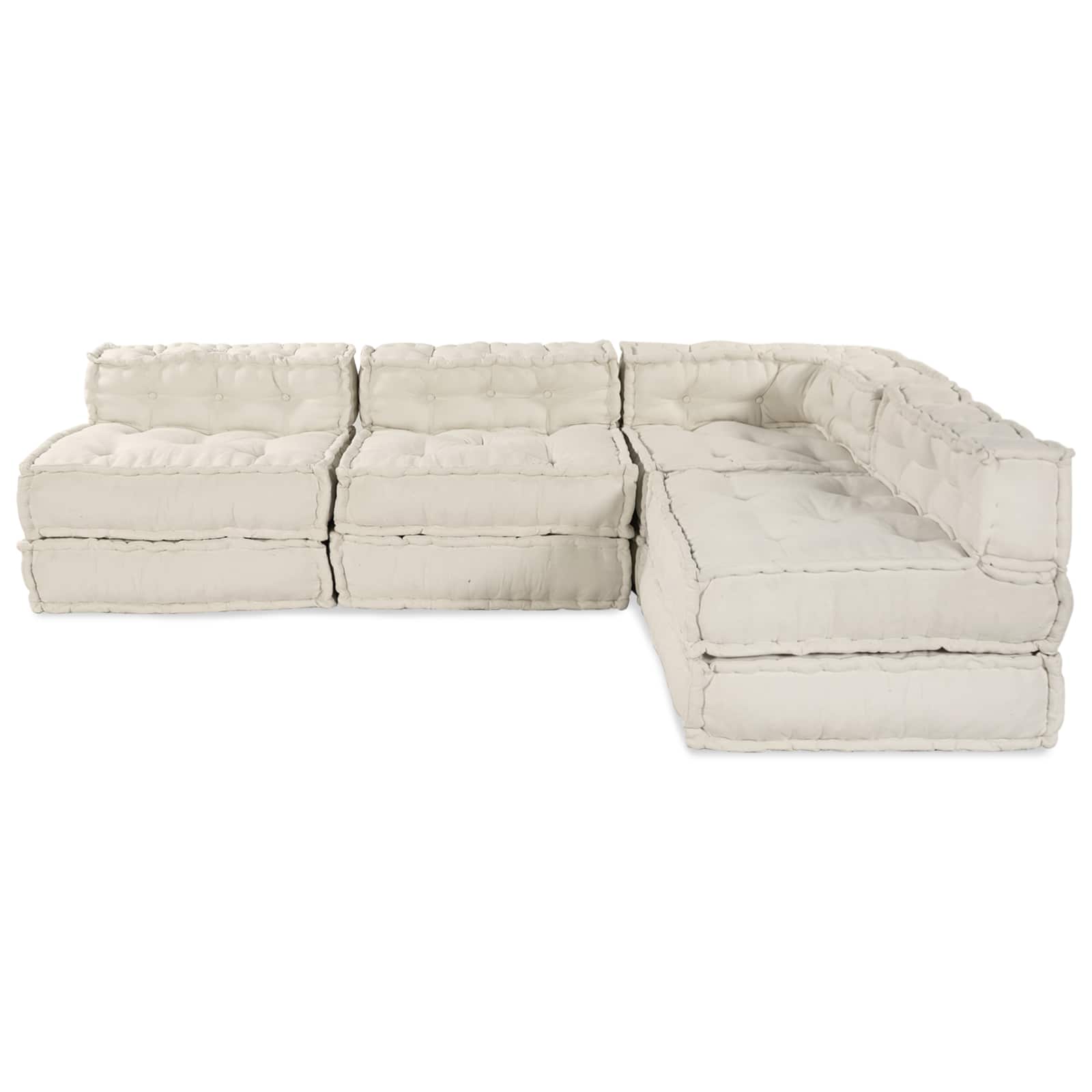 Modulair Sofabet 4 pcs Crèmekleurig Stof – afbeelding 3