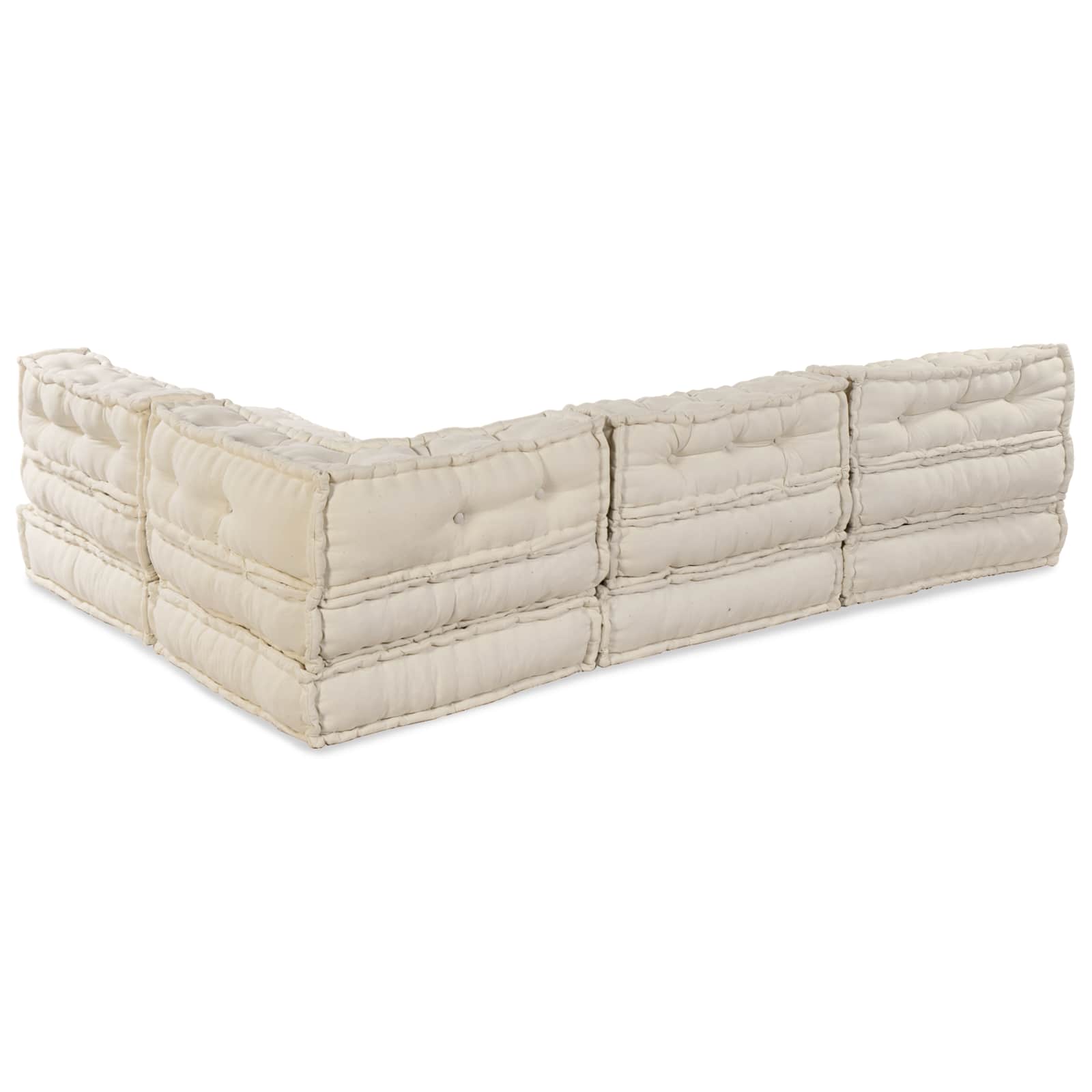Modulair Sofabet 4 pcs Crèmekleurig Stof – afbeelding 4
