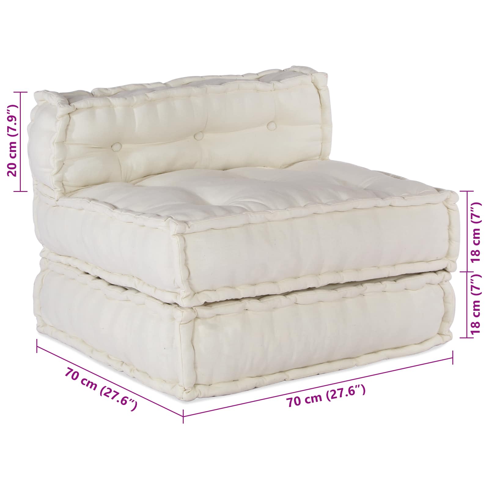 Modulair Sofabet 4 pcs Crèmekleurig Stof – afbeelding 5