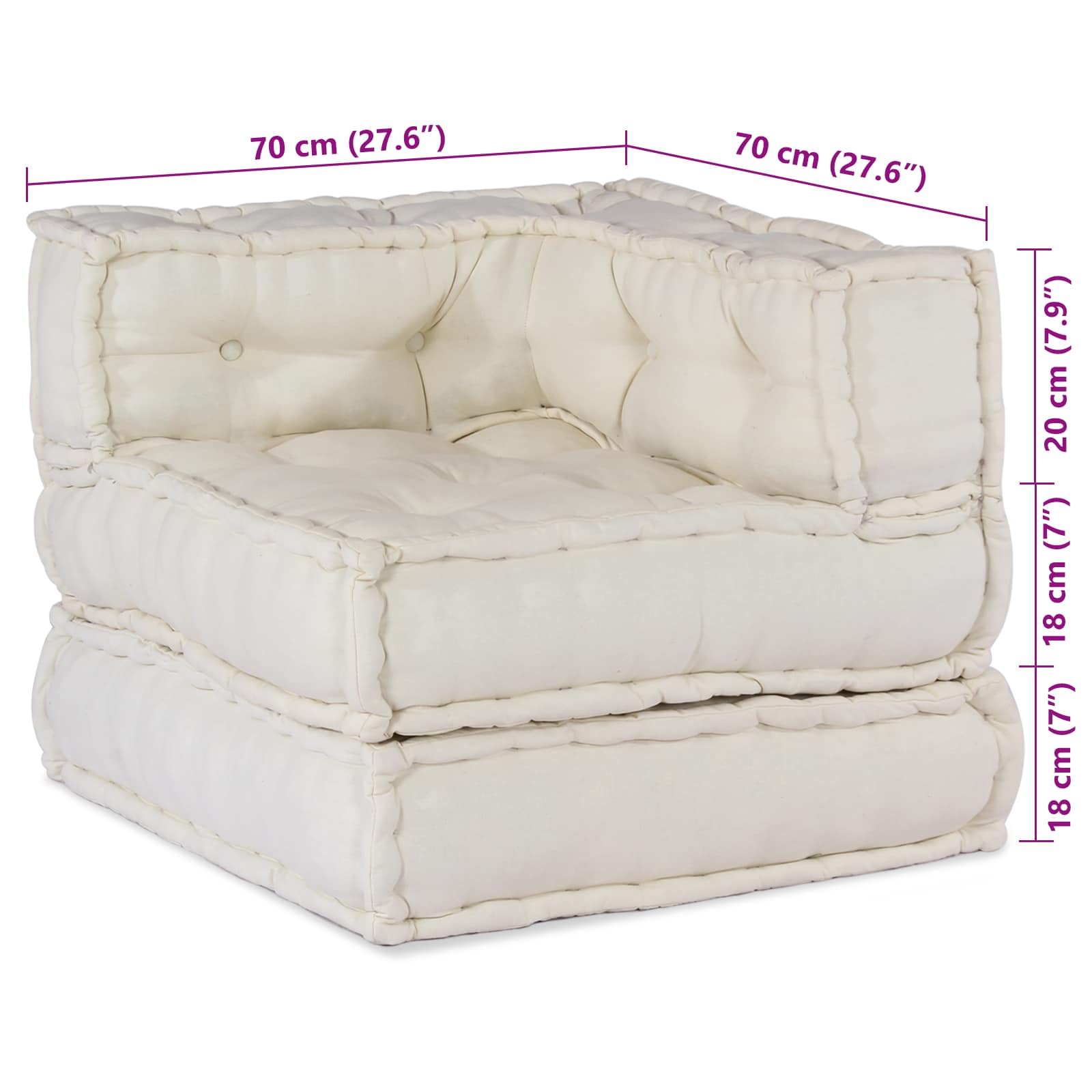 Modulair Sofabet 4 pcs Crèmekleurig Stof – afbeelding 6