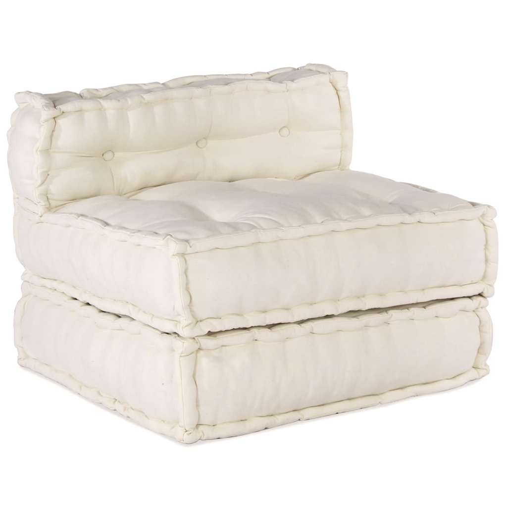 Modulair Sofabet 4 pcs Crèmekleurig Stof – afbeelding 5