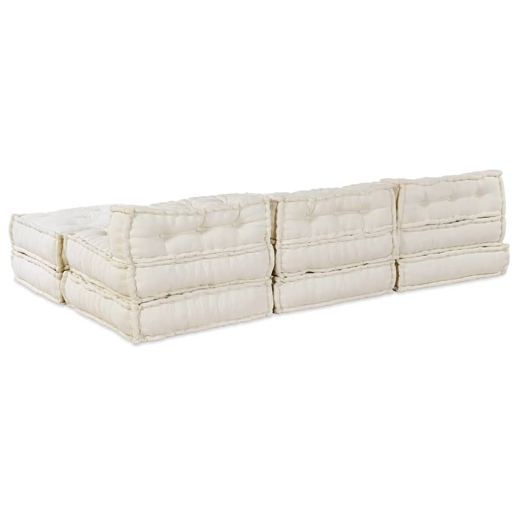 Modulair Sofabet 4 pcs Crèmekleurig Stof – afbeelding 8
