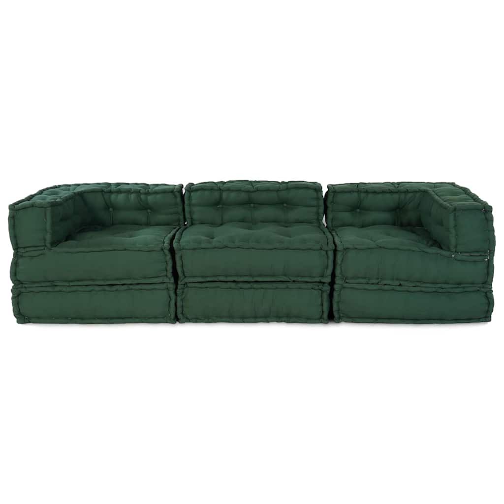 Modulair Sofabet 3 pcs Groen Stof – afbeelding 10