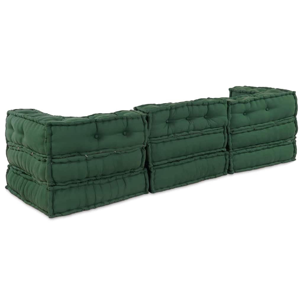 Modulair Sofabet 3 pcs Groen Stof – afbeelding 9