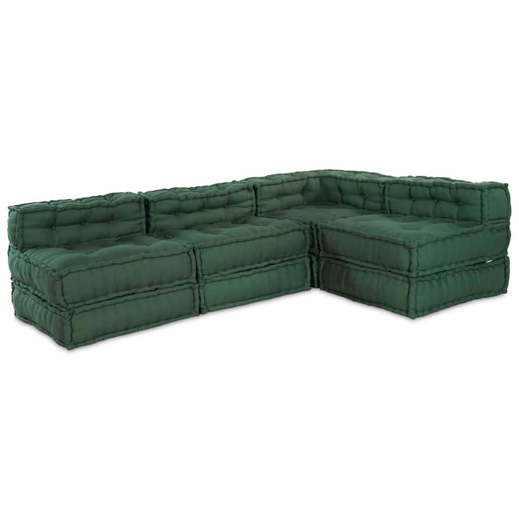 Modulair Sofabet 4 pcs Groen Stof
