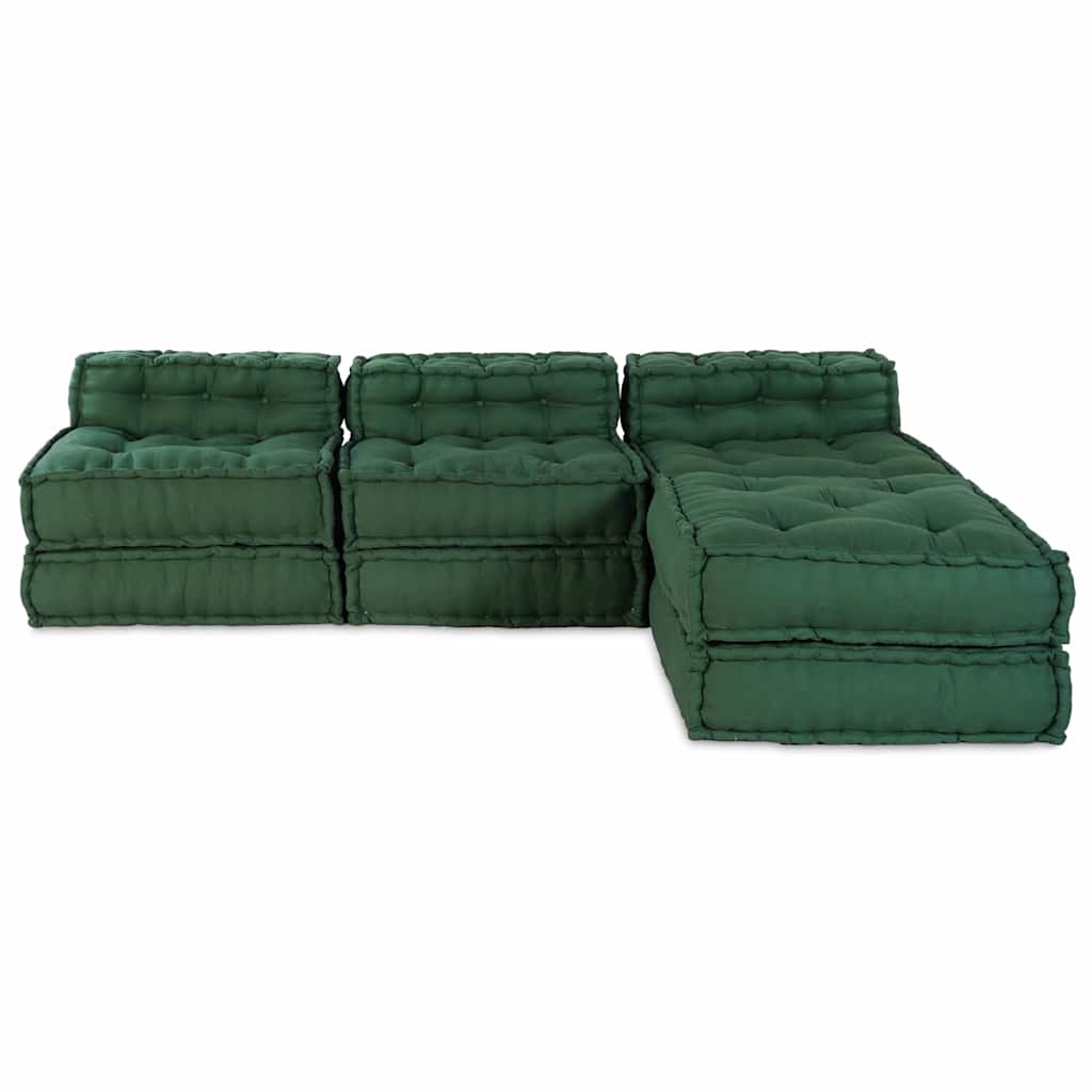 Modulair Sofabet 4 pcs Groen Stof – afbeelding 8