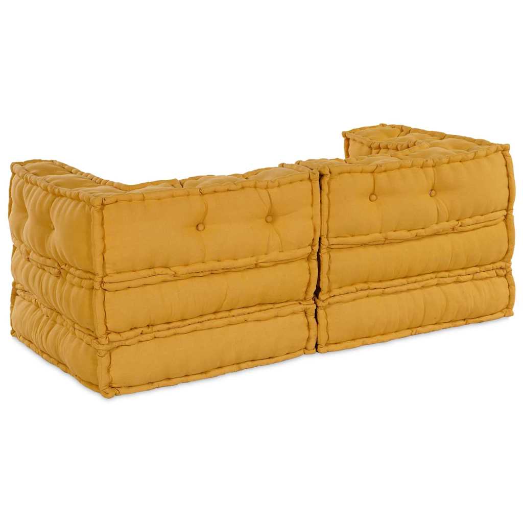 Modulair Sofabet 2 pcs Geel 140 x 70 x 56 cm Stof – afbeelding 7