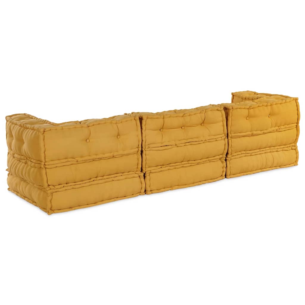 Modulair Sofabet 3 pcs Geel Stof – afbeelding 7