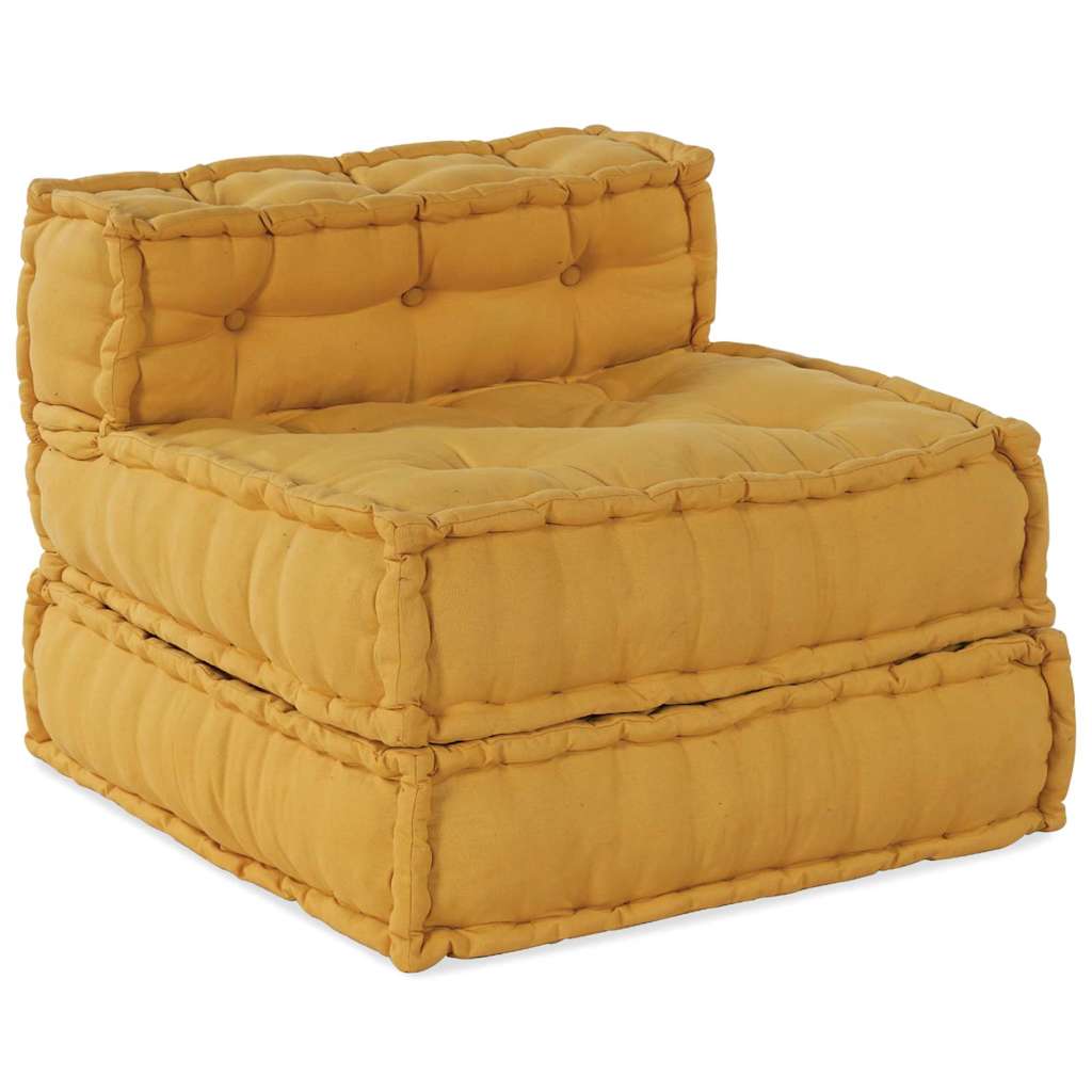 Modulair Sofabet 4 pcs Geel Stof – afbeelding 4