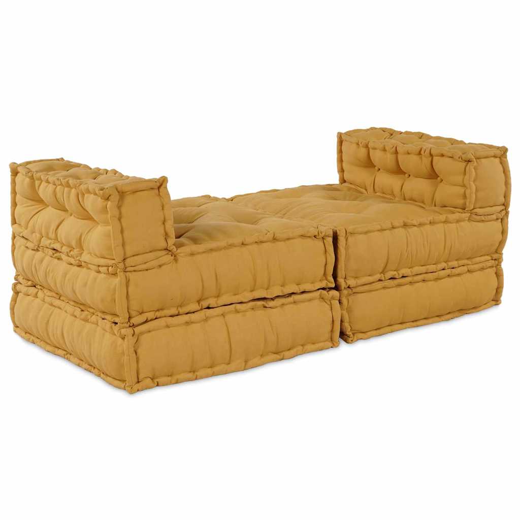 Modulair Sofabet 4 pcs Geel Stof – afbeelding 5