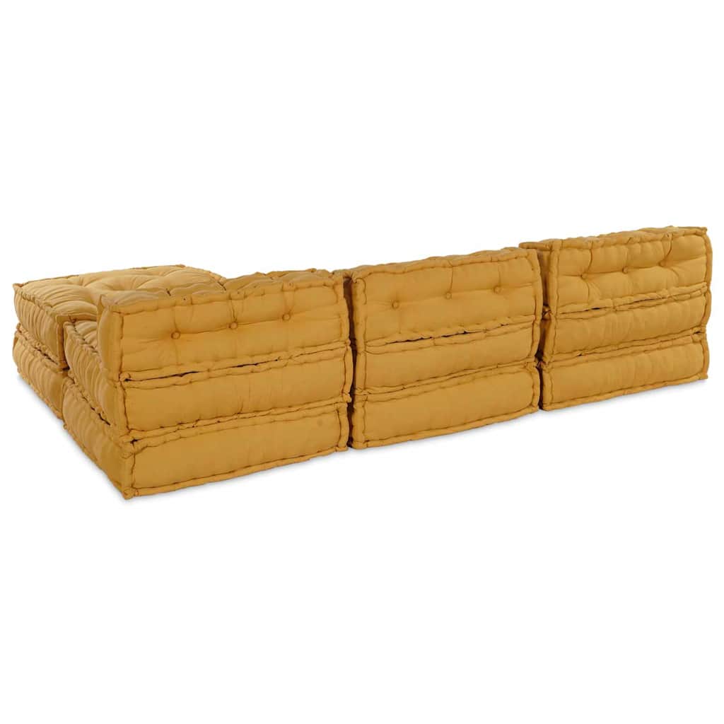Modulair Sofabet 4 pcs Geel Stof – afbeelding 7