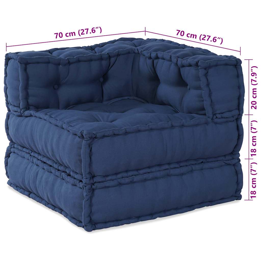 Modulair Sofabet 2 pcs Indigo 140 x 70 x 56 cm Stof – afbeelding 12
